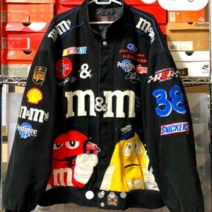Jeff hamilton  m& m nascar collection leather jacket.  3x